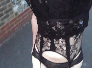 Thick White Sissy Slut Showing Off for the Neighbours!