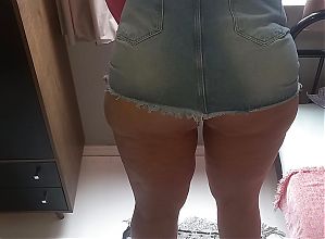 Wearing miniskirt for you cum!